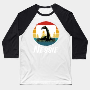 Loch Ness Monster Retro Dark Monster Crawler Cryptid Creature Baseball T-Shirt